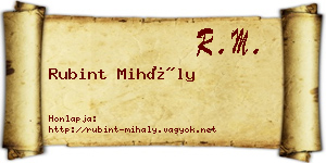 Rubint Mihály névjegykártya