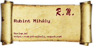 Rubint Mihály névjegykártya
